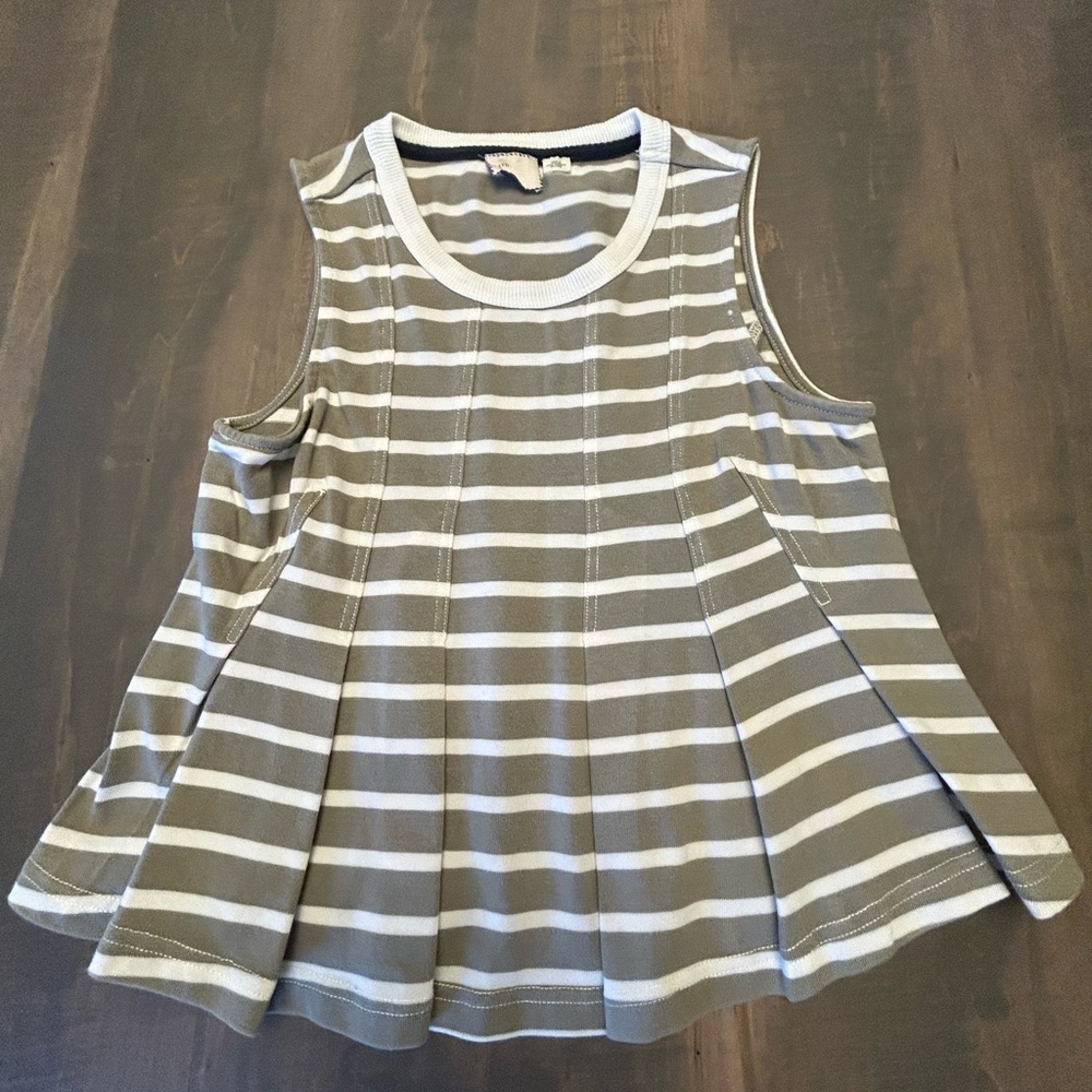 Anthropologie Postmark Peplum Top - Gray and White